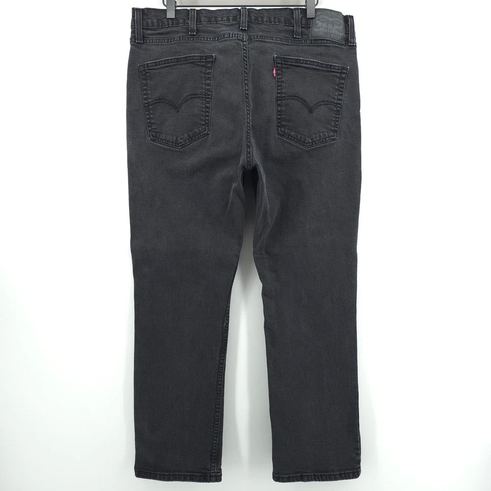 Levis 514 Mens Straight Fit Jeans W38 L30 Gray Faded Black Denim